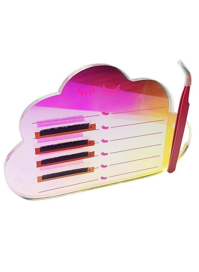 Dazzling Eyelash Grafting Pallet, Acrylic Lash Tile holder, Makeup Palette Eyelash Extensions Storage Gasket Pads with Suction for Tweezers (Cloud-Shaped C)