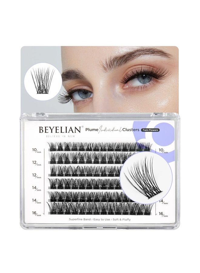 Cluster Lashes, Individual Lash Clusters 84 Pcs, 10-16mm C Curl DIY Eyelash Extension Super Thin Band Resuable Soft Glue Bonded Lash Extensions (Style3 0.07 Mix Black Band)