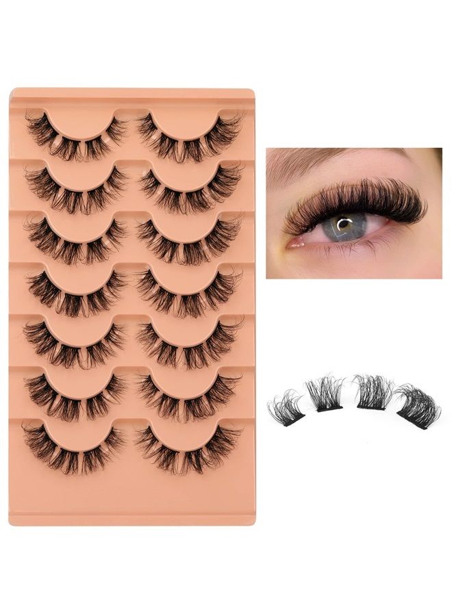 Natural Cluster Lashes D Curl Eyelash Extensions Wispy Individual Lashes Strips False Eyelashes DIY Lash Extensions Multipack by Eefofnn