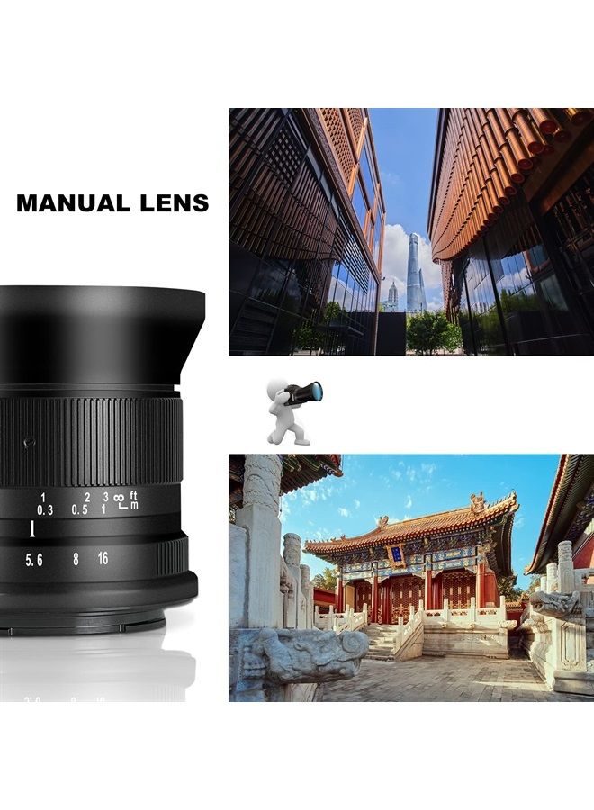 7 Artisans 12mm F2.8 Mark Ⅱ Ultra Wide Angle APS-C Manual Focus Prime Lens Compatible for Fujifilm Fuji Camera X-A1 X-A10 X-A2 X-A3 A-at