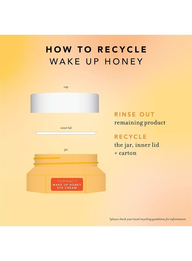 Wake Up Honey Eye Cream for Dark Circles and Puffiness - Under Eye Cream for Wrinkles and Bags Under Eyes - Formulated with Caffeine & Vitamin C