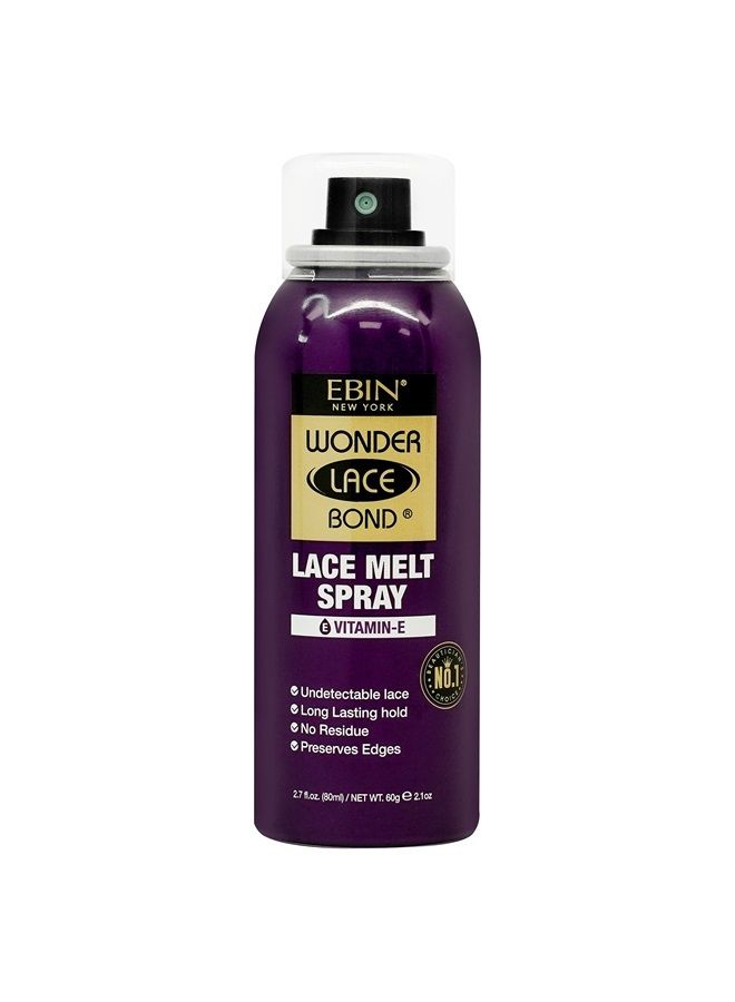 Wonder Lace Melt Aerosol Spray | Preserves Edges & Undetectable Lace | Long lasting hold | No Residue | Vitamin E + Biotin Infused (80ml./ 2.7oz)
