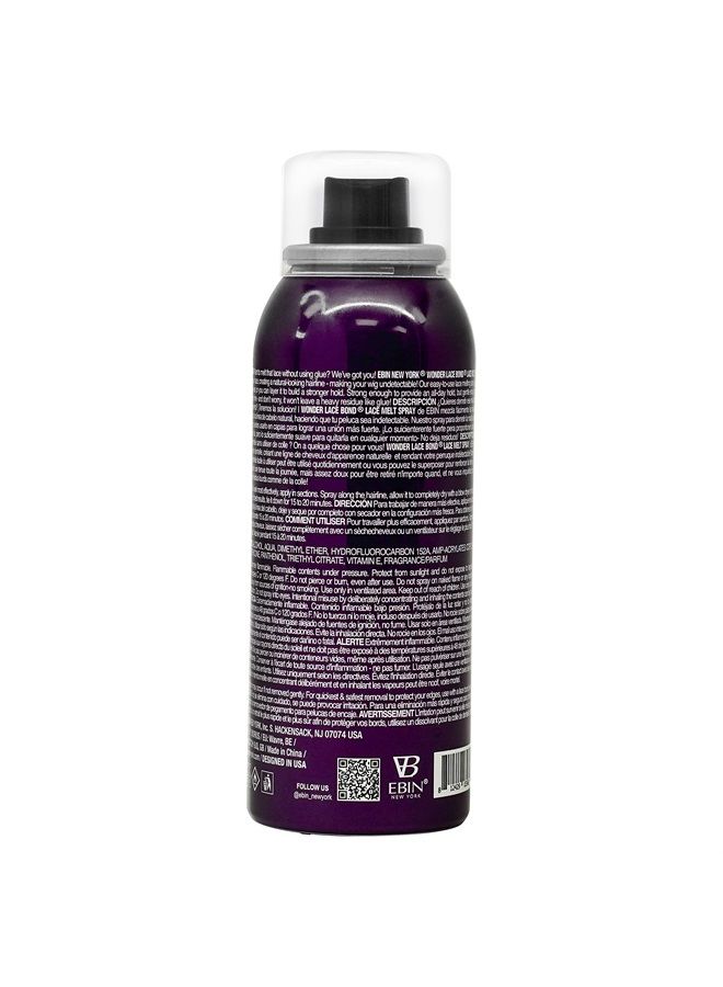 Wonder Lace Melt Aerosol Spray | Preserves Edges & Undetectable Lace | Long lasting hold | No Residue | Vitamin E + Biotin Infused (80ml./ 2.7oz)