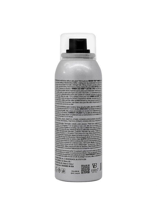 Wonder Lace Melt Aerosol Spray | Preserves Edges & Undetectable Lace | Long lasting hold | No Residue | Silk Protein + Biotin Infused (80ml./ 2.7oz)
