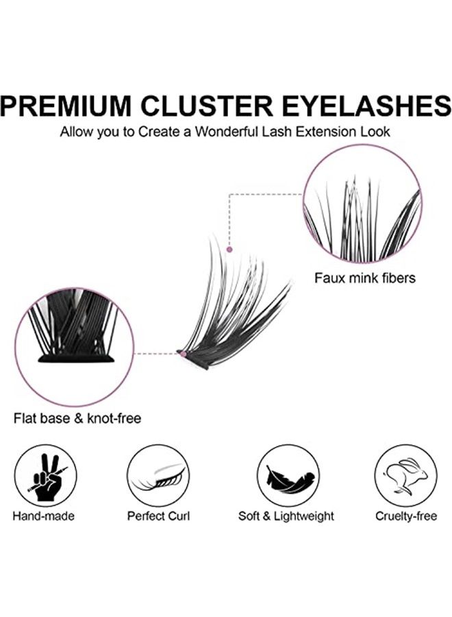 Fenshine Cluster Eyelash Extensions 240pcs 20D/40D Cluster Eyelashes Mixed, Natural False Eyelashes Cluster Soft Individual Lashes Clusters