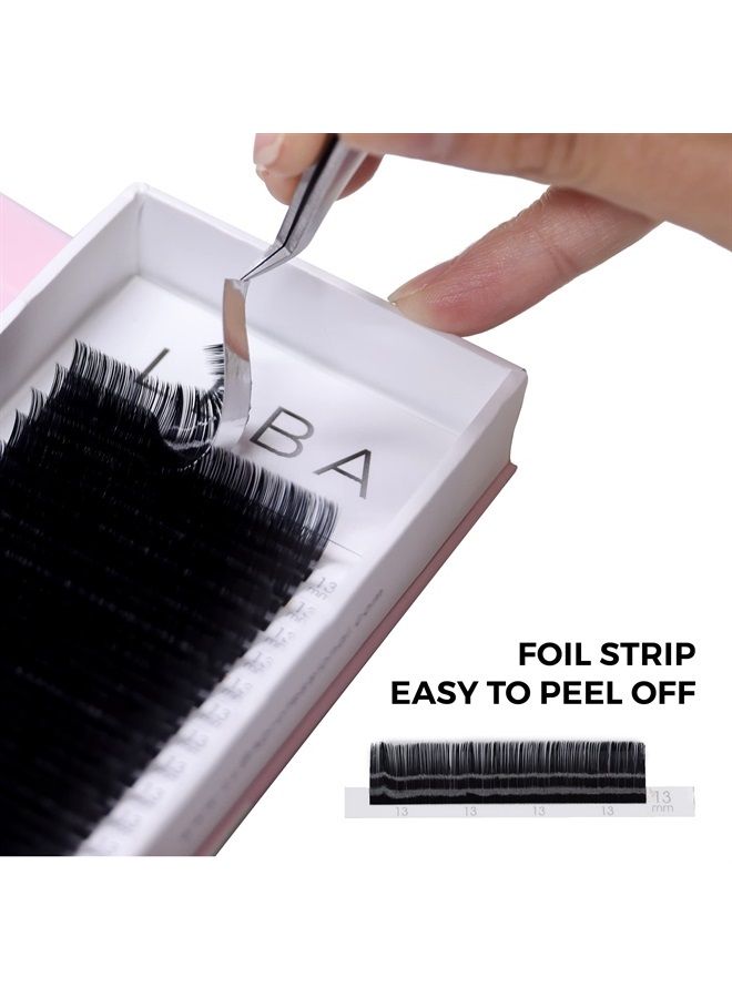 Super Mink Eyelashes Extensions - Multi Selections from 0.03 to 0.2, C CC D Curl, 7-15 mm Length Mixed Tray Silk Eyelashes, Individual Eyelash Extensions (0.05 D, 7-15mm)