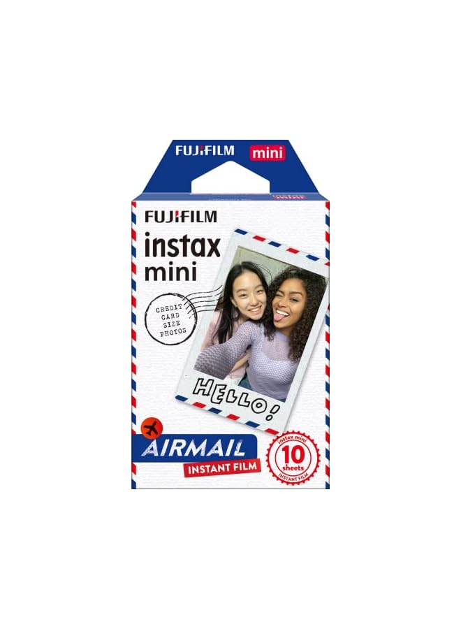 Instax Airmail Mini Film -For Mini 9,Mini 11, Mini 90,Mini 70,Mini Link, Mini Liplay 10 Shot Pack-White