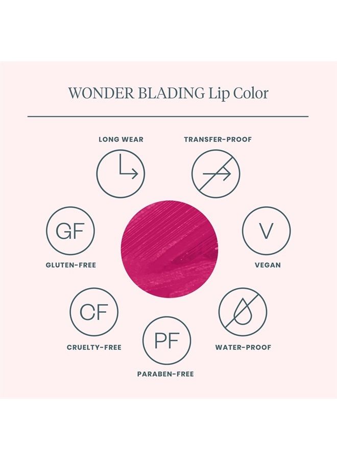 Wonder Blading Lip Stain Masque, Lip Stain Long Lasting Waterproof, Transfer Proof Pink Lip Stain, Matte Finish Lip Tint (Darling Masque)