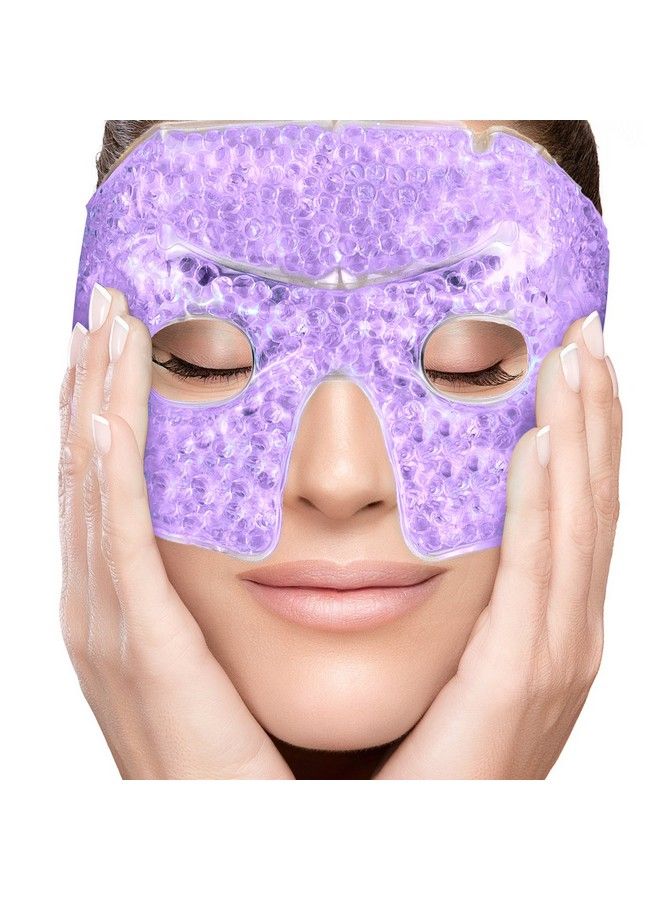 Perfecore Eye Mask Get Rid Of Puffy Eyes Migraine Relief Sleeping Travel Therapeutic Hot Cold Compress Pack With Cover Gel Beads Spa Therapy Wrap For Sinus Pressure Face Puffiness Headaches Purple