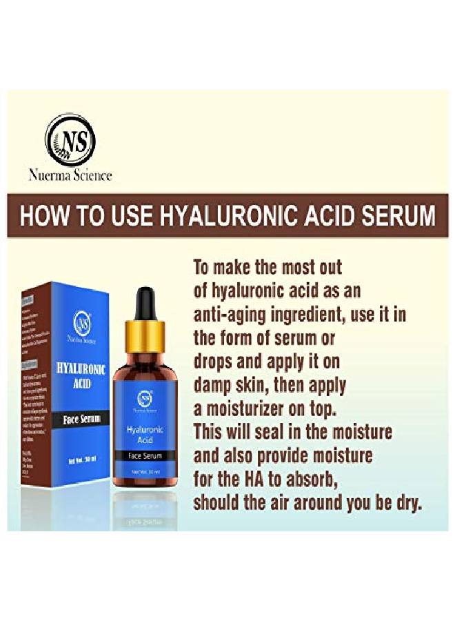 Hyaluronic Acid Face Serum (For Skin Brightening Anti Aging Spotless Skin Dark Circles with Vitamin E & C)