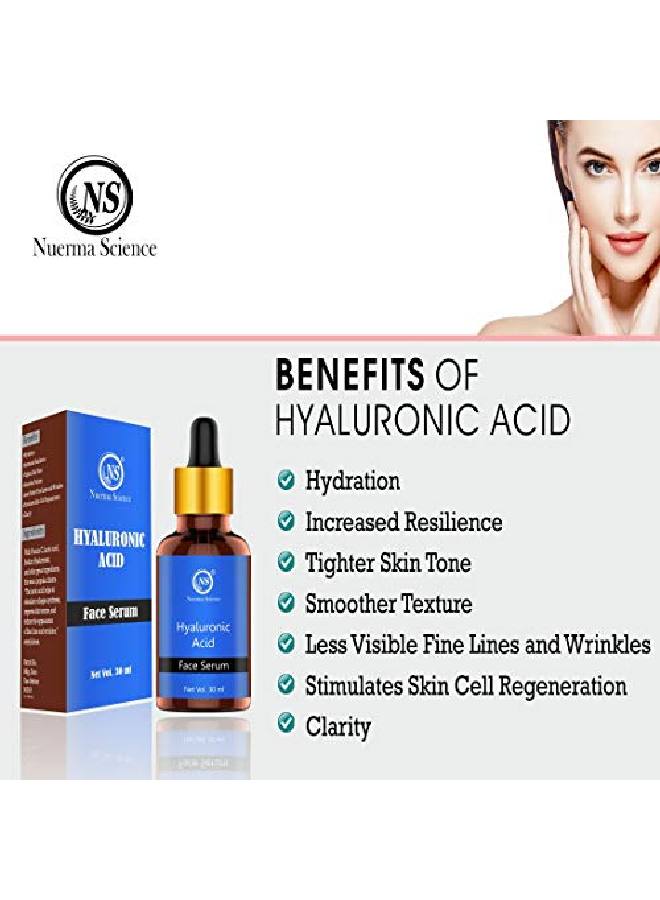 Hyaluronic Acid Face Serum (For Skin Brightening Anti Aging Spotless Skin Dark Circles with Vitamin E & C)
