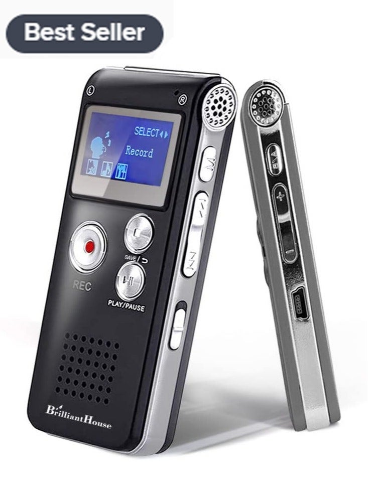 8GB Digital Voice Recorder Voice Activated Recorder with Playback Upgraded Portable Tape Recorder for Lectures, Meetings, Interviews, Portable Audio Recorder, MP3