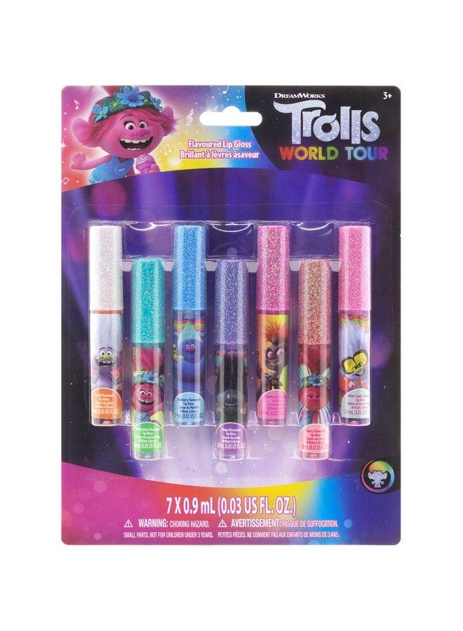 Trolls World Tour Super Sparkly 7 Pieces Party Favor Lip Gloss Makeup Set For Girls Kids Toddlers Perfect For Parties Sleepovers Makeovers Birthday Gift For Girls Above 3 Yrs (7 Ct)