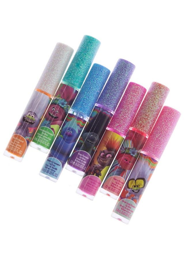 Trolls World Tour Super Sparkly 7 Pieces Party Favor Lip Gloss Makeup Set For Girls Kids Toddlers Perfect For Parties Sleepovers Makeovers Birthday Gift For Girls Above 3 Yrs (7 Ct)