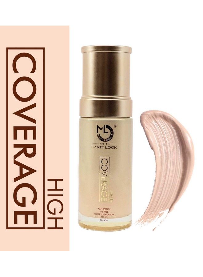 High Coverage Waterproof Oil Free Matte Foundation Spf 25 Fair (45G)