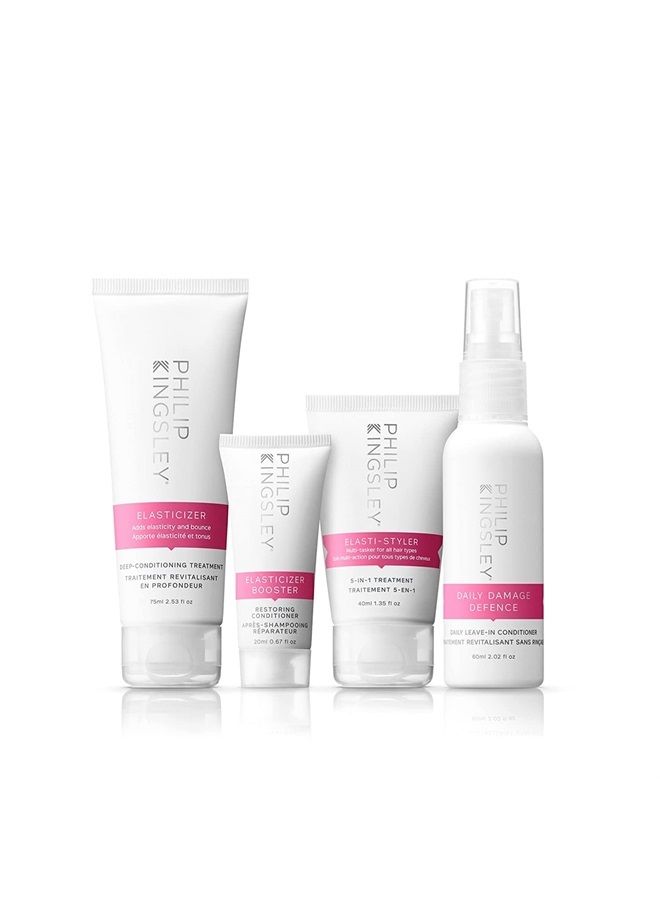 Philip Kingsley Elasticizer Deep Conditioning Treatment Hair Care Kit - Repair Hair Mask, Booster, Leave-In Conditioner Spray and Styling Cream, Conditions, Adds Bounce and Shine, for Dry Damaged Hair