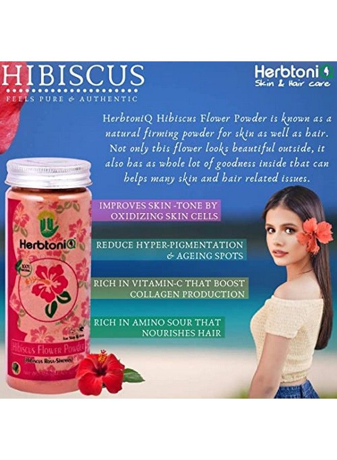 100% Natural Hibiscus Flower Powder 150G Bhringraj Leaf Powder 150G Brahmi Leaf Powder 150G For Hair Pack (Pack Of 3 150G X 3 = 450G)