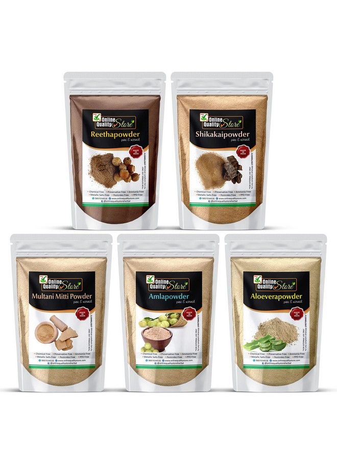 Amla(75 Grams) Reetha(75 Grams) Shikakai(75 Grams) Multani Mitti(100 Grams) And Alovera Powder(75 Grams) For Hair In Separate Packaging (Total : 400 Grams) Offer Of The Day