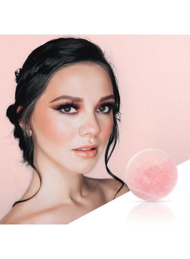 2 Pieces Grafted Eyelash Jade Stones Eyelash Extension Glue Pallet Holder Round Pallet Pad Resin Nail Art Plate Palette Makeup Palette (Pink)