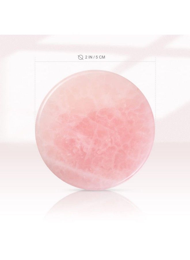 2 Pieces Grafted Eyelash Jade Stones Eyelash Extension Glue Pallet Holder Round Pallet Pad Resin Nail Art Plate Palette Makeup Palette (Pink)