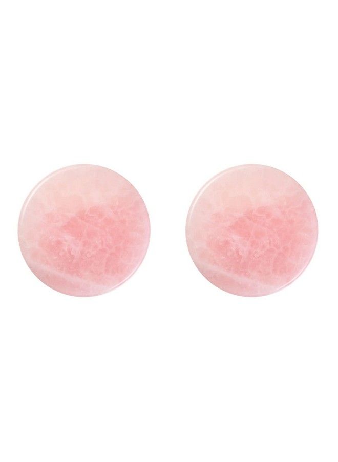 2 Pieces Grafted Eyelash Jade Stones Eyelash Extension Glue Pallet Holder Round Pallet Pad Resin Nail Art Plate Palette Makeup Palette (Pink)