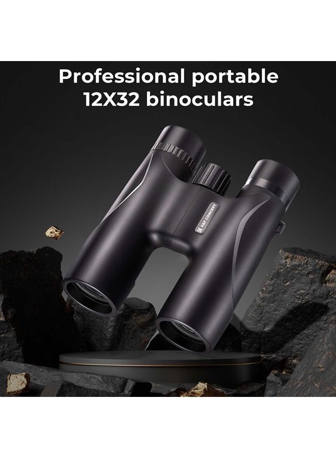 12x32 Compact Binoculars for Kids and Adults, with BAK4 Prism, FMC Lens, IP65 Waterproof & Neck Strap for Bird Watching Hunting Travel Camping Stargazing