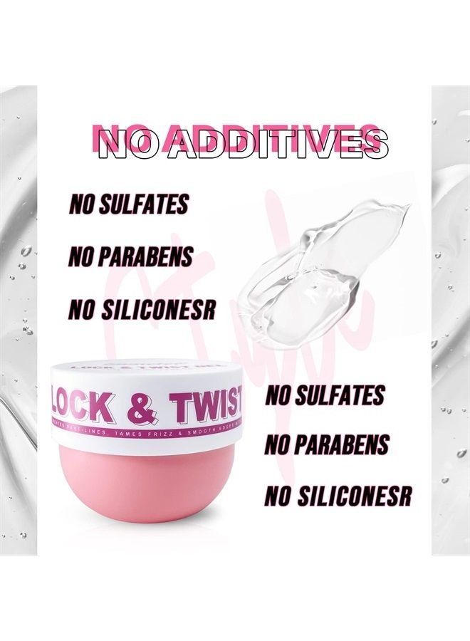 Twist and Lock Gel, Braid Gel for Afro Hair, Braid Gel Extreme Hold Gel for Men and Women, Lock Gel with Brush. 200g/7.05Oz