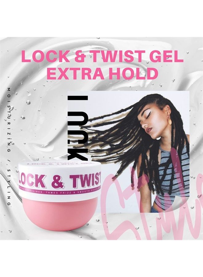 Twist and Lock Gel, Braid Gel for Afro Hair, Braid Gel Extreme Hold Gel for Men and Women, Lock Gel with Brush. 200g/7.05Oz