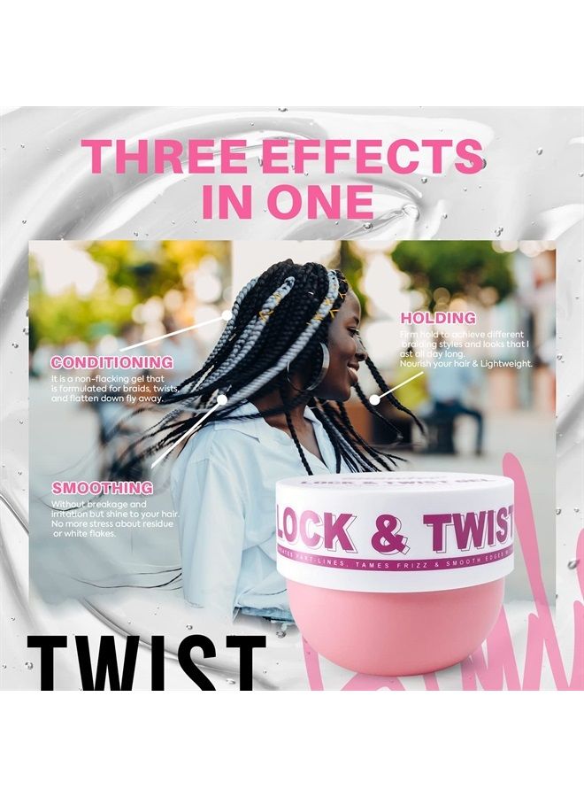 Twist and Lock Gel, Braid Gel for Afro Hair, Braid Gel Extreme Hold Gel for Men and Women, Lock Gel with Brush. 200g/7.05Oz