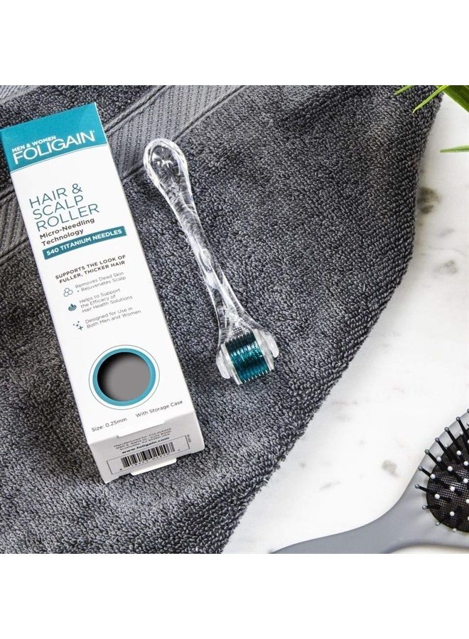 Hair & scalp roller with 540 titanium needles