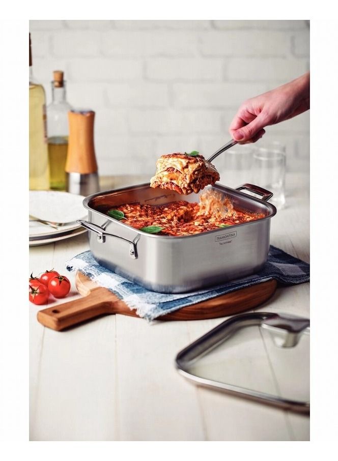 Since 1911,Made in Brazil- Grano 7.3L Stainless Steel Square Casserole with Tri-ply Body
