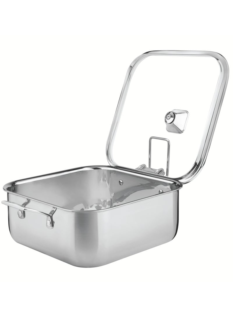 Since 1911,Made in Brazil- Grano 7.3L Stainless Steel Square Casserole with Tri-ply Body