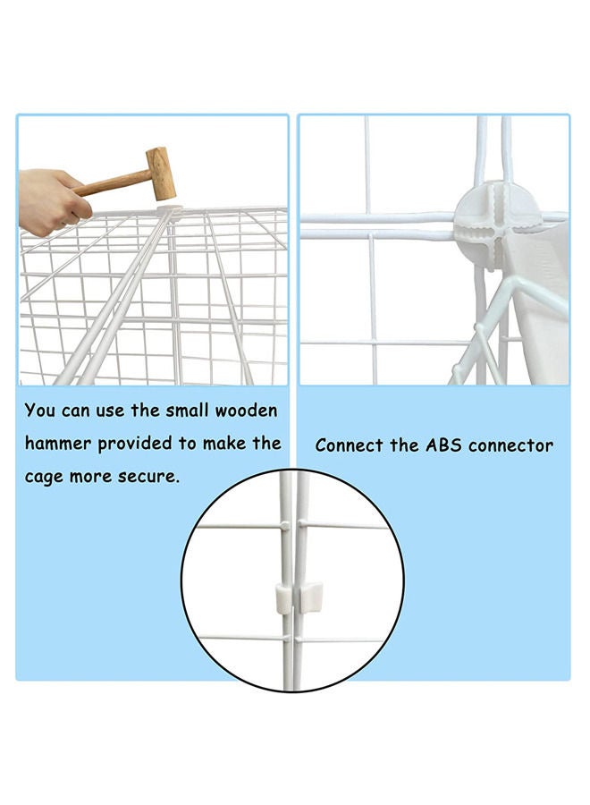 Cat Cage Indoor,Detachable Metal DIY Pet Playpen,Portable Collapsible Pet Cat Cage Enclosure for Small and Medium Pets(75 * 75 * 73cm,white)