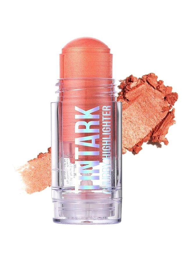 TINTARK Chubby Cream Highlighter Stick for Face, Glitter Eyeshadow Makeup, Highlight Stick, Face Highlighters & Luminizers, Light Pink Peach Shimmer