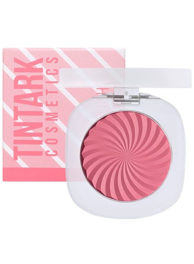 TINTARK Cheeky Blush Compact for Face Cheeks, Talc Free Blusher Palette, Matte Powder Makeup, Natural Healthy, Mauve Pink Magenta Peach Red, Vegan Cruelty Free