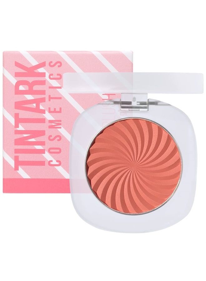 TINTARK Cheeky Blush Compact for Face Cheeks, Talc Free Blusher Palette, Matte Powder Makeup, Natural Healthy, Mauve Pink Magenta Peach Red, Vegan Cruelty Free