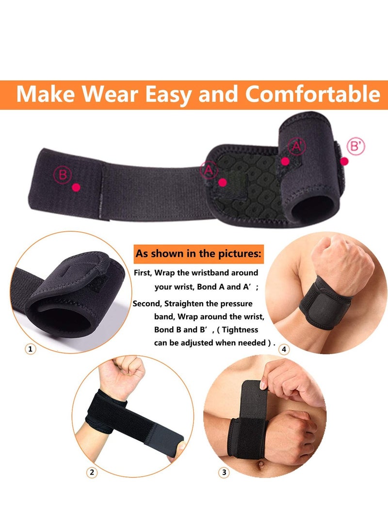 Wrist Brace, Adjustable Sports Multifunctional High Elastic Comfortable Wristband for Men and Women Weightlifting, Volleyball, Exercise, Pain Relief 2Pcs