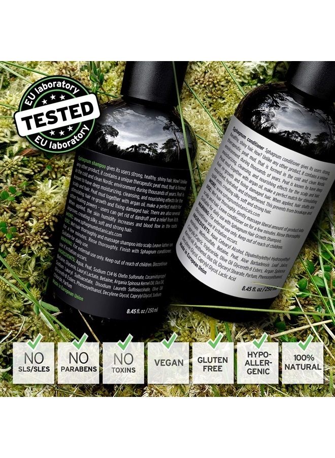 Hair Growth Shampoo and Conditioner - Natural Argan Oil Treatment with Effective Peat Mud for Thin and Damaged Hair. No SLS/Parabens. Powerful Organic DHT Blocker. Best for Hair Loss…