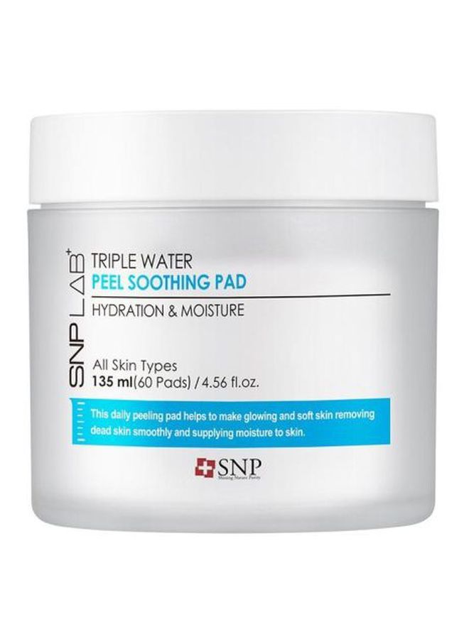 60-Piece Triple Water Peel Soothing Pad 135ml