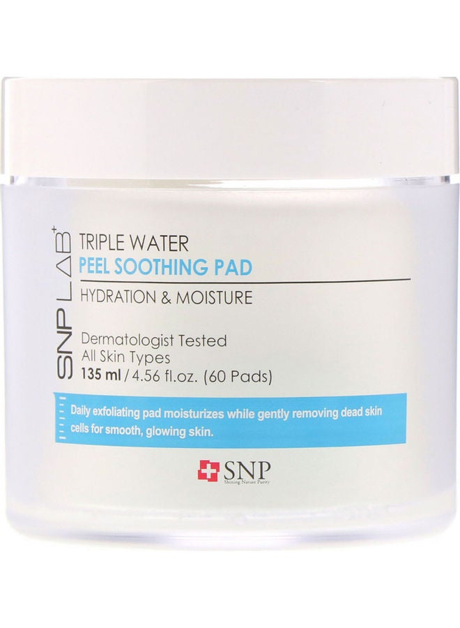 60-Piece Lab Plus Triple Water Peel Soothing Pad 135ml