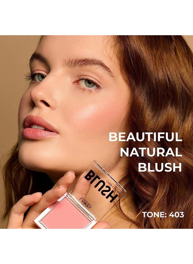 Blush Cheek Coral Color Mini - Natural, Lightweight, Smooth, Blendable Powder - Shading & Contouring - 4 Universal Shades - Cruelty Free - № 403 (Coral) - 3.8g / 0.13 oz