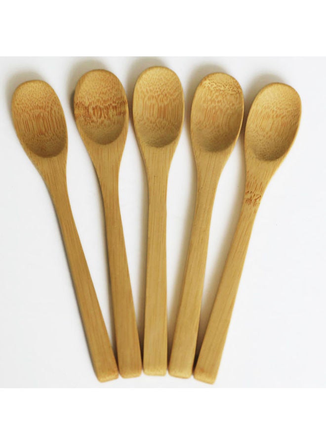 5-Piece Long Handle Bamboo Spoon Set Brown
