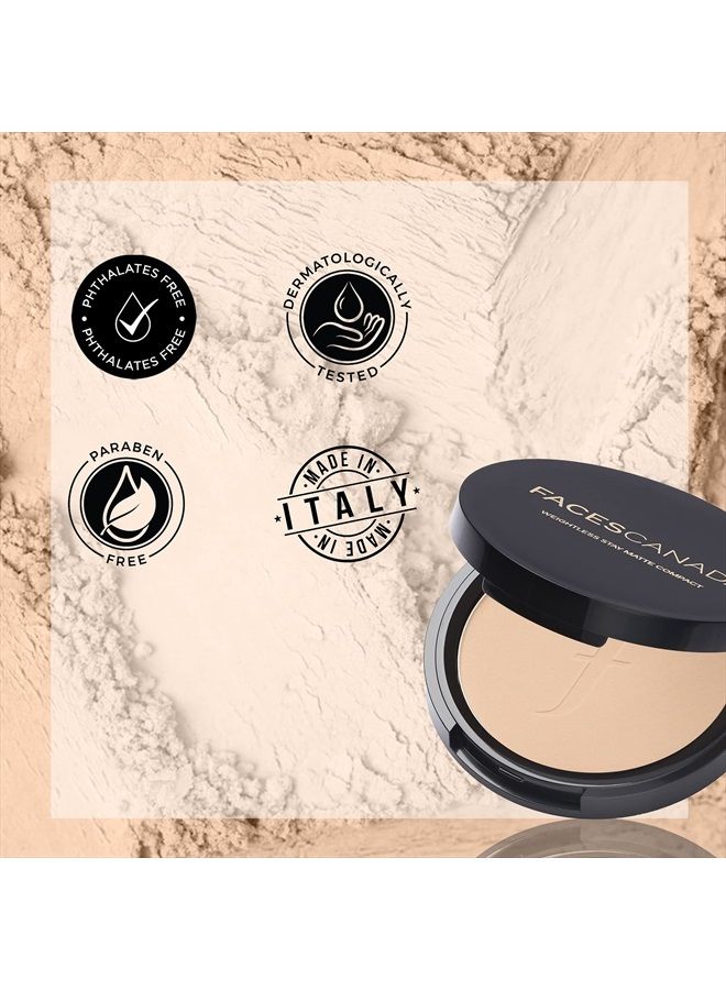 Faces Canada Weightless Stay Matte Compact Vitamin E & Shea Butter, Spf-20 Natural 02, 9 g