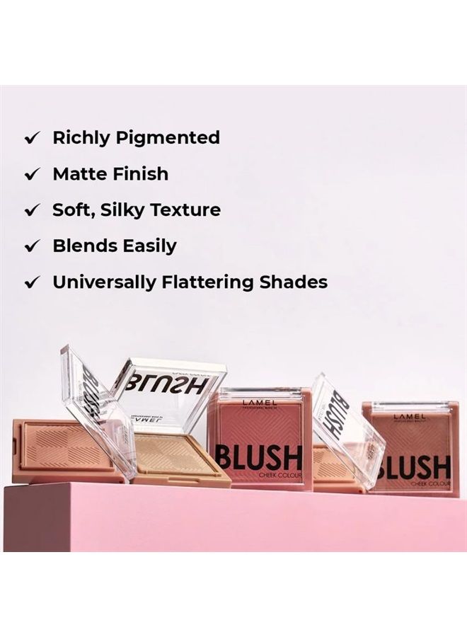 Blush Cheek Rouge Color Mini - Natural, Lightweight, Smooth, Blendable Powder - Enhances & Defines Shapes & Features - Shading & Contouring - 4 Universal Shades - Cruelty Free - № 402 (Rouge) -