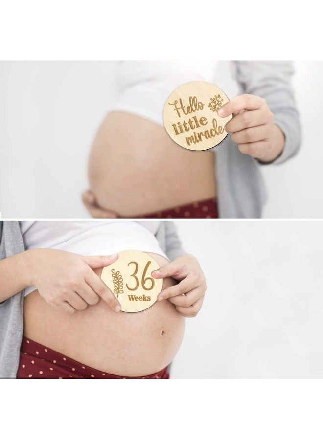 Wooden Pregnancy Journey Milestone Markers Weekly Growth Bump Tracker Milestone Discs Double Sided Baby Arrival Photo Prop Cards And Pregnancy Announcement Baby Shower Gifts For Pregnant Moms