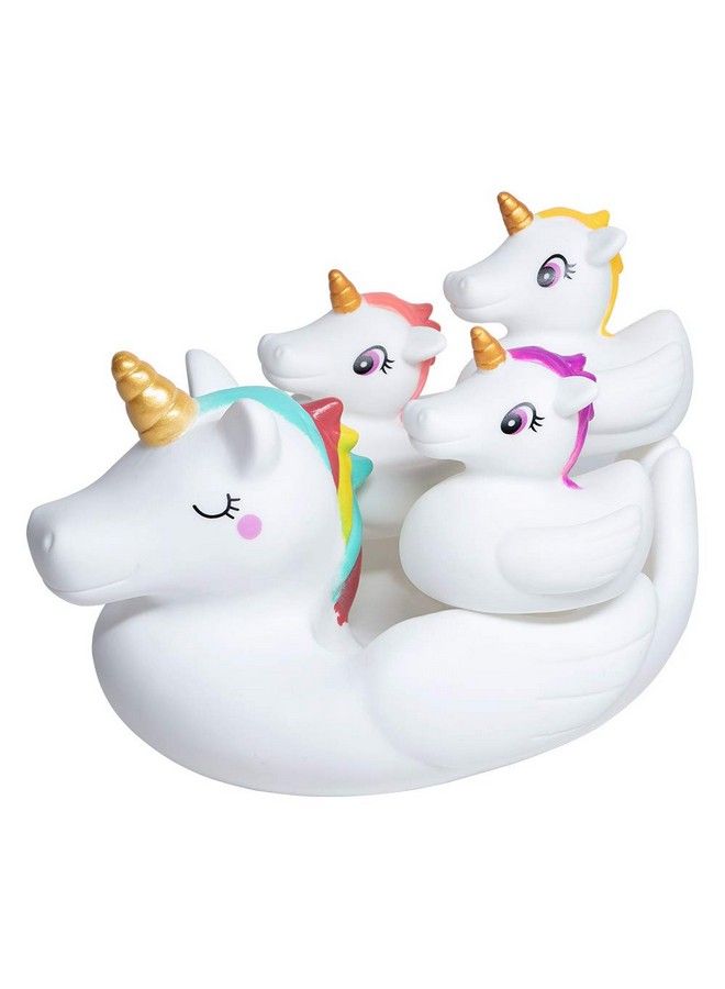Baby Bath Toys Cute Unicorn Spray Toys Bathroom Rubber Floating Bathtub Squirt Toys For Toddlers Infants 6 12 Months Girl Ideal Gifts Value Pack 4Pcs Set