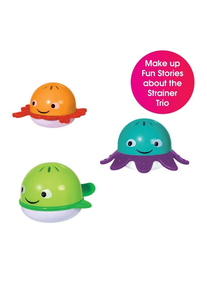 Tub Buddies 3 Toys Toddler Bath Toys Strainers Early Child Development Educational Boys & Girls Water Bath Toy Baby Bath Toys For Toddlers 1 3 Teaches Cause Effect Cognitive Skills