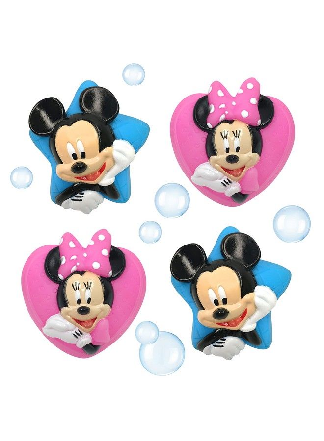 Disney Mickey And Minnie Squirt Toy Set For Childrens' Bath Time Fun Blue/Pink 4 Piece