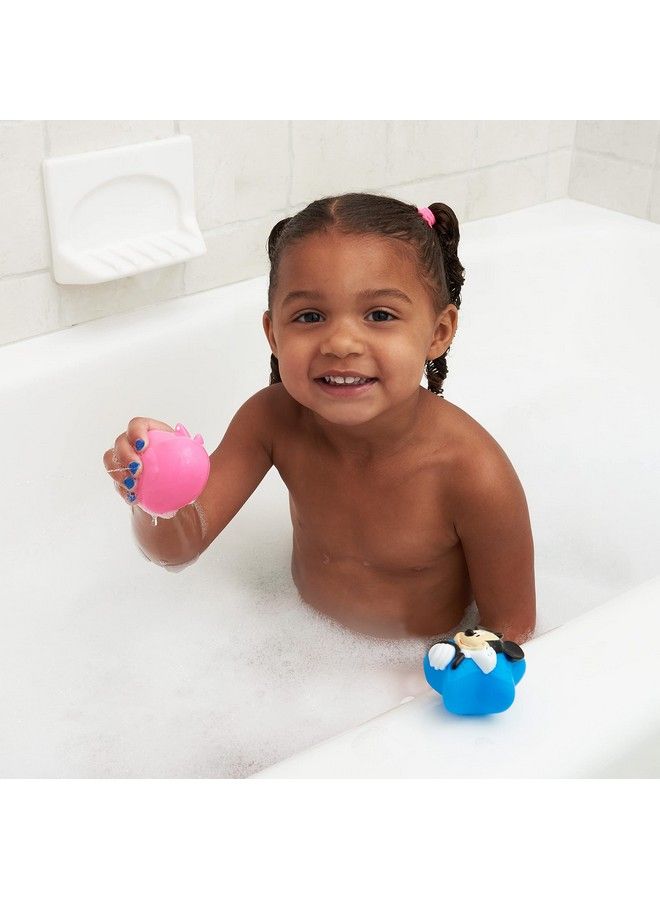 Disney Mickey And Minnie Squirt Toy Set For Childrens' Bath Time Fun Blue/Pink 4 Piece