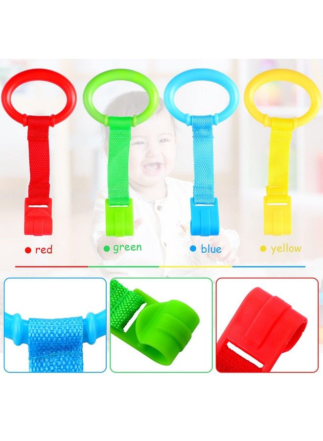 8 Pieces Baby Crib Pull Ring Baby Walking Exercises Assistant Rings Bed Stand Up Ring Hanging Ring Crib Pull Rings For Playpen Play Gym Cot Ring For Baby Toddler (3.5 X 2.8 Inch)